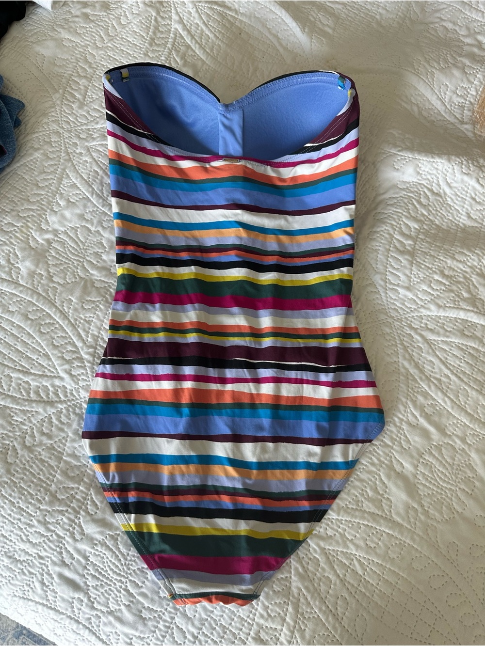Anne Cole Multicolor Striped One-Piece Swimsuit with Light Blue Lining